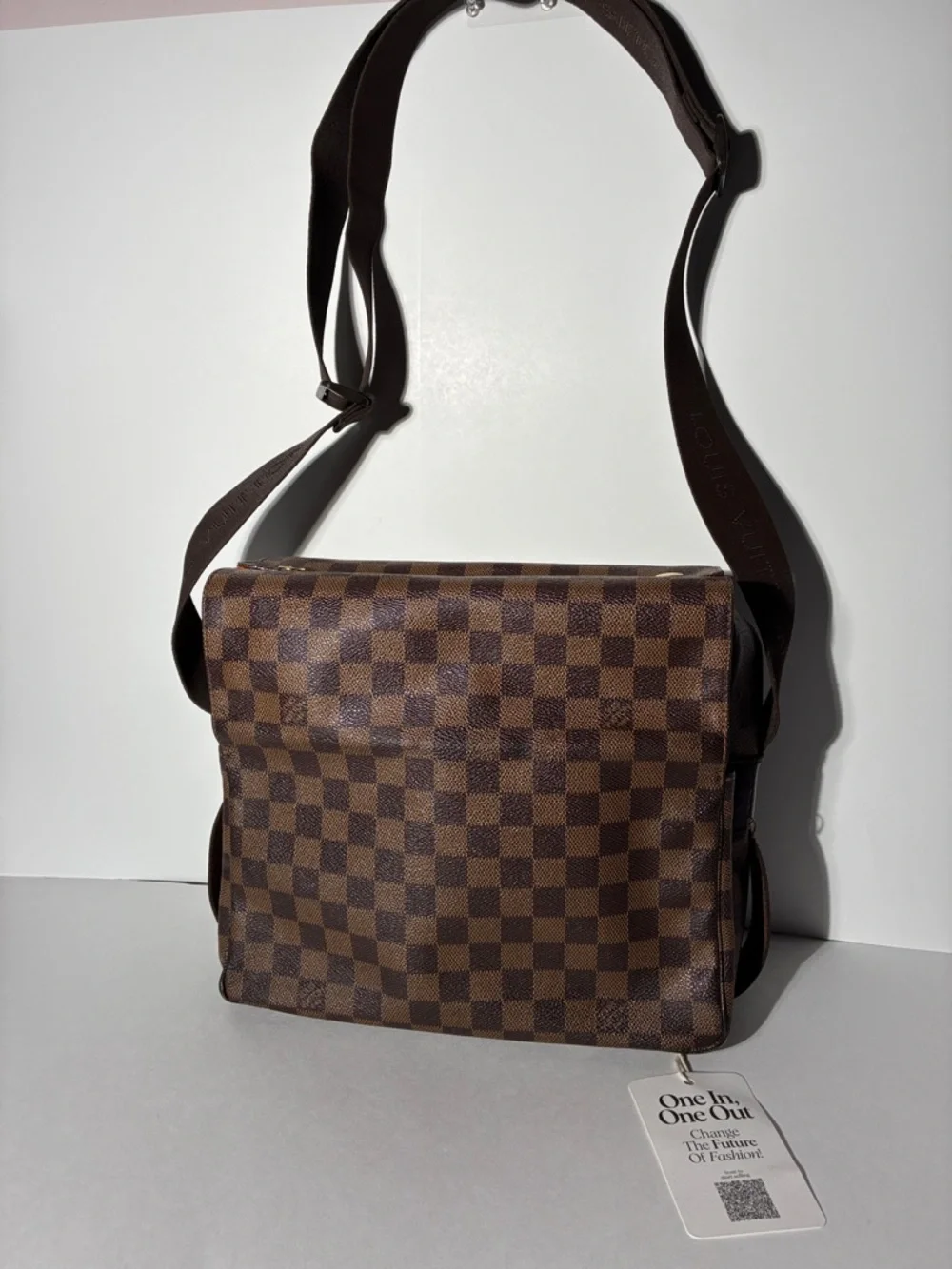 Pre -love Authentic Louis Vuitton Damier Ebene Naviglio Crossbody Bag